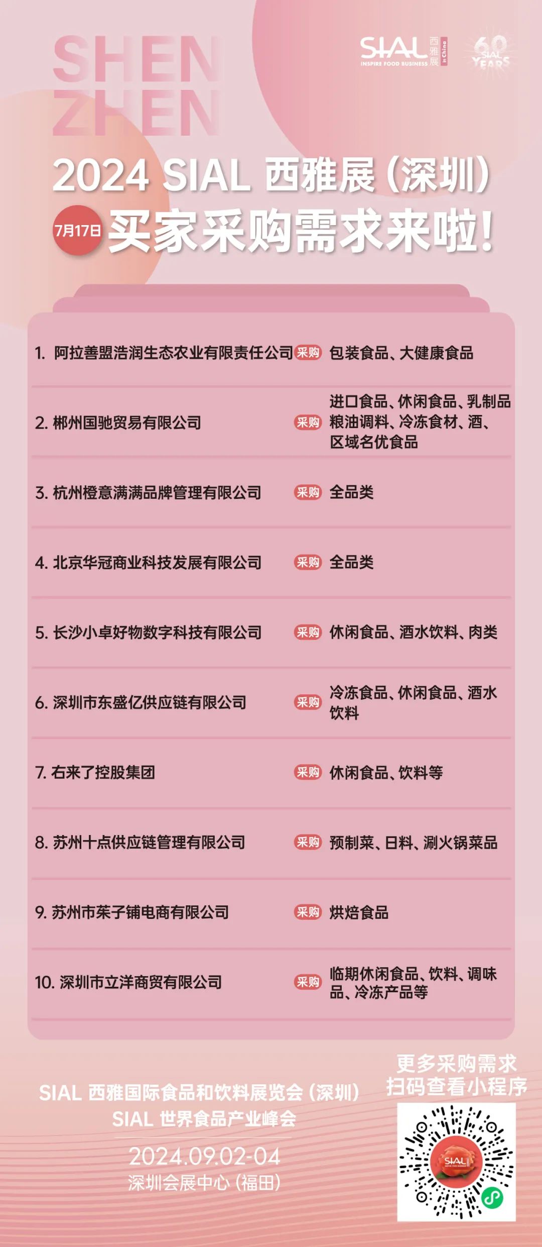 2024 SIAL 西雅國際食品和飲料展覽會（深圳）